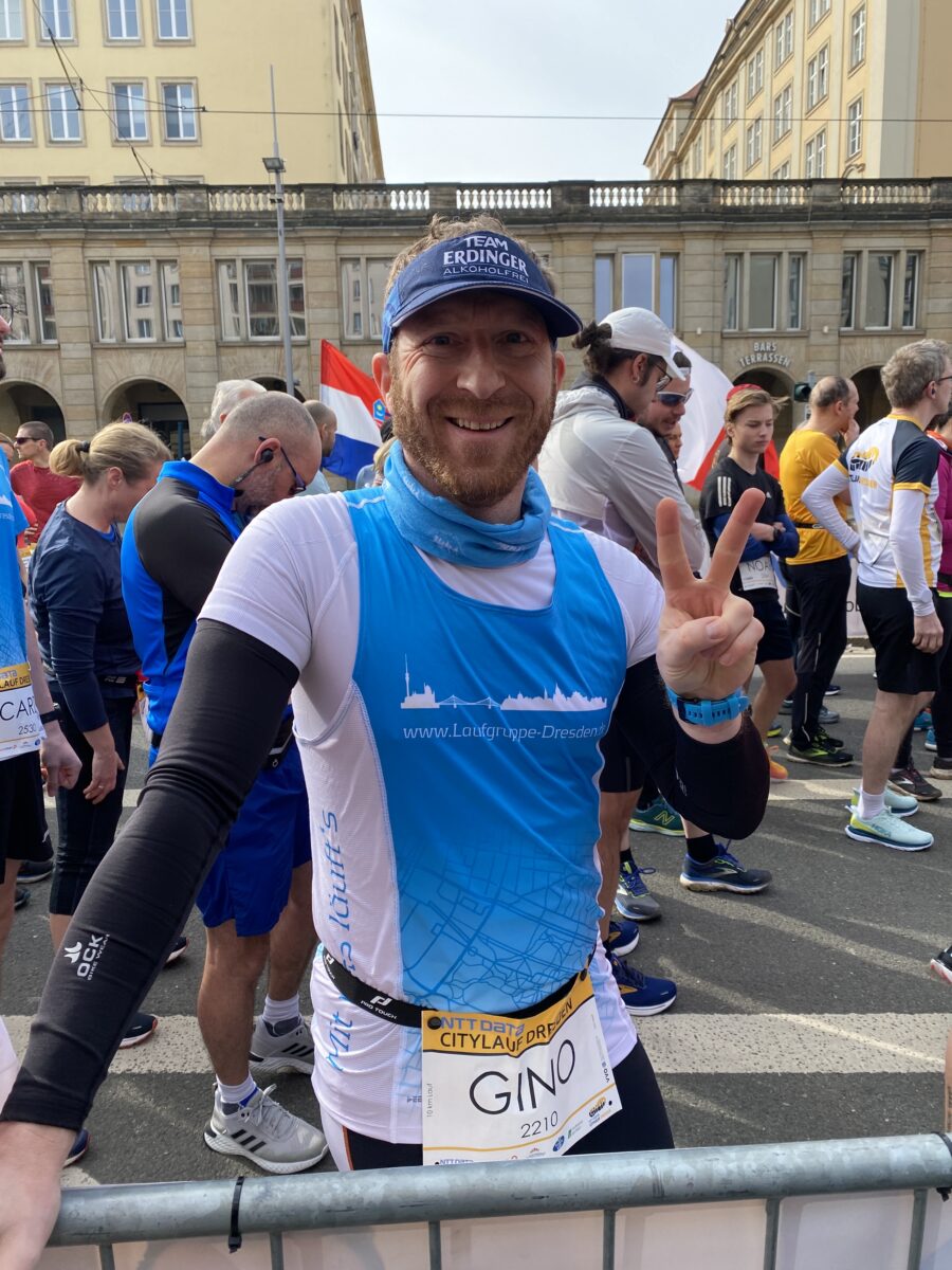 Gino ist bereit für schnelle 10km beim Dresdner Citylauf.